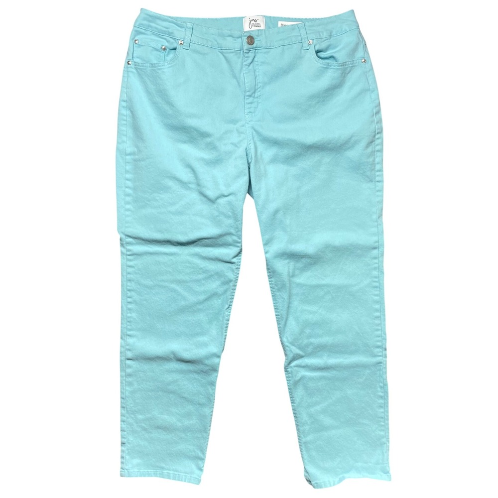 JMS by Hanes Women's 20W Aqua Sky‎ Classic Fit Twill Pants Classic Fit Twill